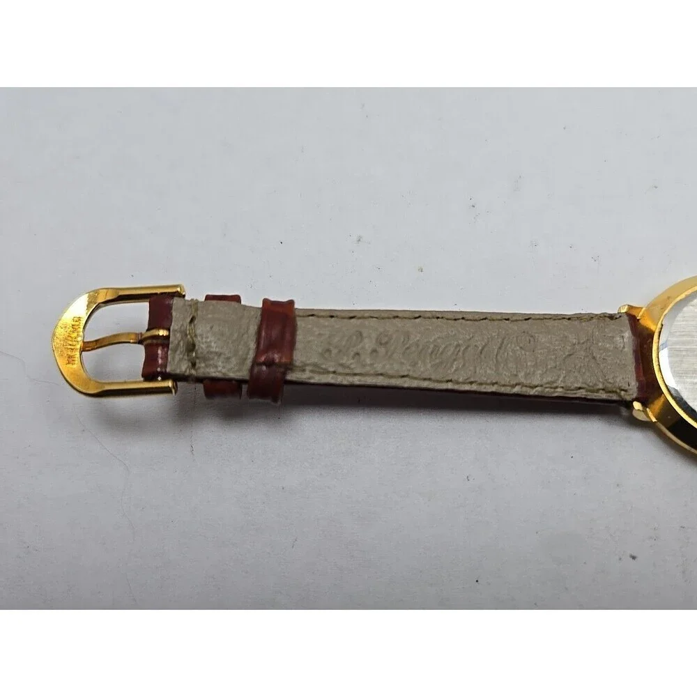 Executive By JC Ladies Quartz Watch Roman Numeral Gold Tone Leather New Battery